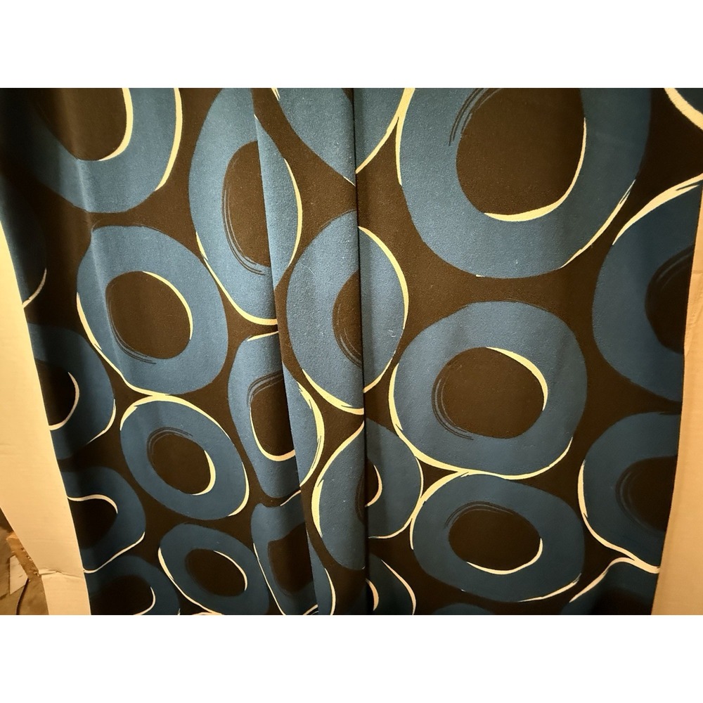 Alfani Women's Size 6 Teal Black Circle Print Sheath Dress Pleat Front Retro Zip - Picture 7 of 12
